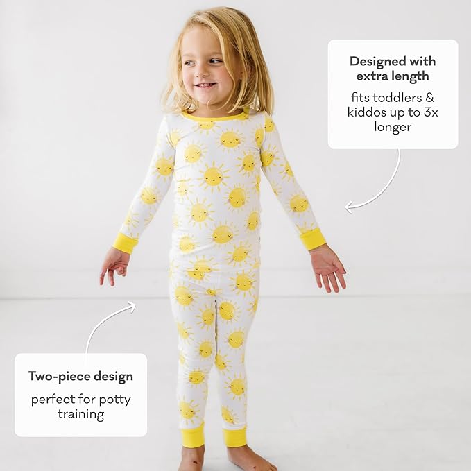 Little Sleepies Two-Piece Pajama Set for Boys & Girls, Soft Viscose from Bamboo Toddler Pajamas for Kids, Family Matching PJs