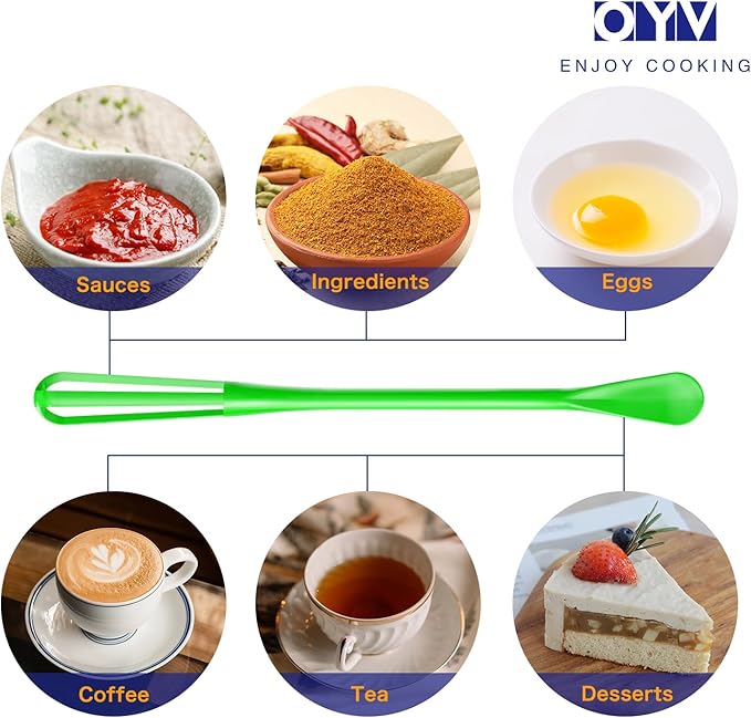 OYV Colorful Mini Whisk, Mini Spoon, Tiny Whisk 7 Pieces, Mini Small Wisk