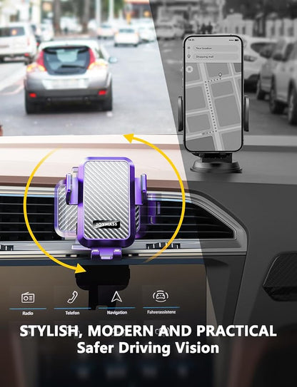 Wireless Car Charger, 15W Fast Charging Auto Clamping Car Charger Cell Phone Holder Mount Vent for iPhone 15 14 13 12 Mini Pro Max, Samsung Galaxy S24 Ultra S23 S22 S21+ Note 20, etc - Purple