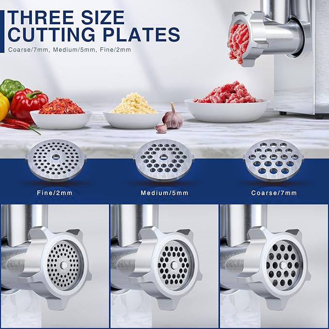 CHEFFANO Meat Grinder, 2600W Max Stainless Steel Meat Grinder Electric