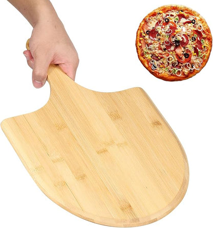 2 Pack Pizza Peel 11 Inch, Natural Bamboo Pizza Spatula Wooden Pizza Spatula Paddle Board for Home Pizza Cutting，Cheese, Bread,Fruit,Vegetable Oragaznie (2)