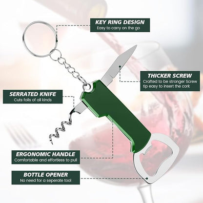 Ziliny 24 Pcs Bottle Opener Keychain Bulk Wine Bottle Beer Opener Keychain