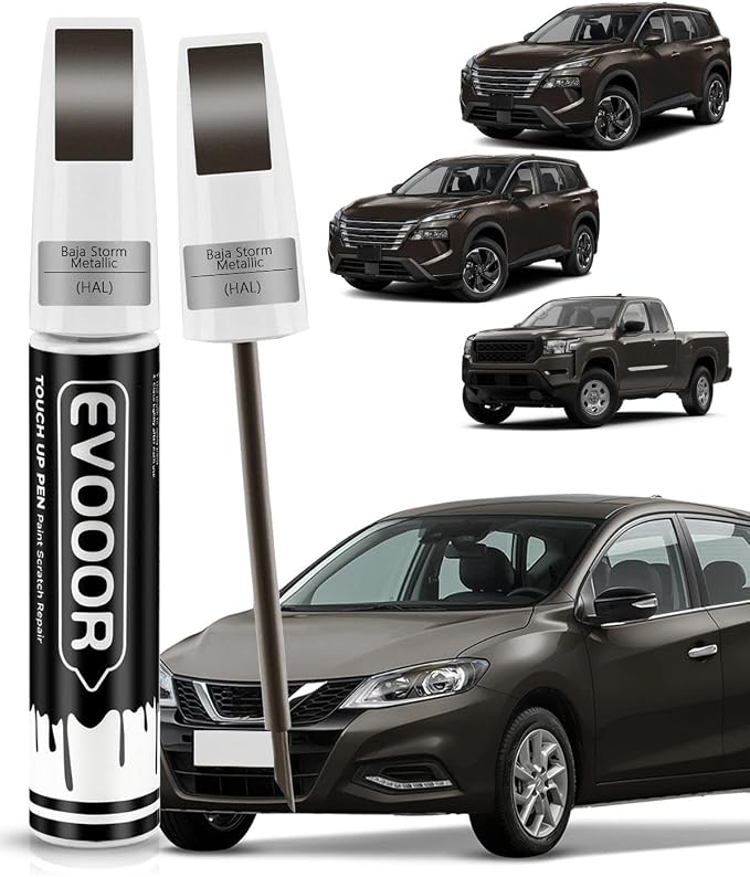 Touch Up Paint Compatible with Nissan Exact Match 2 in 1 Touch up Paint for Chips and Nicks Repair (Baja Storm Metallic(HAL))