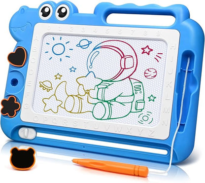 AiTuiTui Magnetic Drawing Board Toddler Toys Gift for Girls Boys, Color Sketch Writing Scribble Doodle Pad Travel Games, Educational Learning Kids Toys for Toddlers Birthday Stocking Stuffers (Blue)