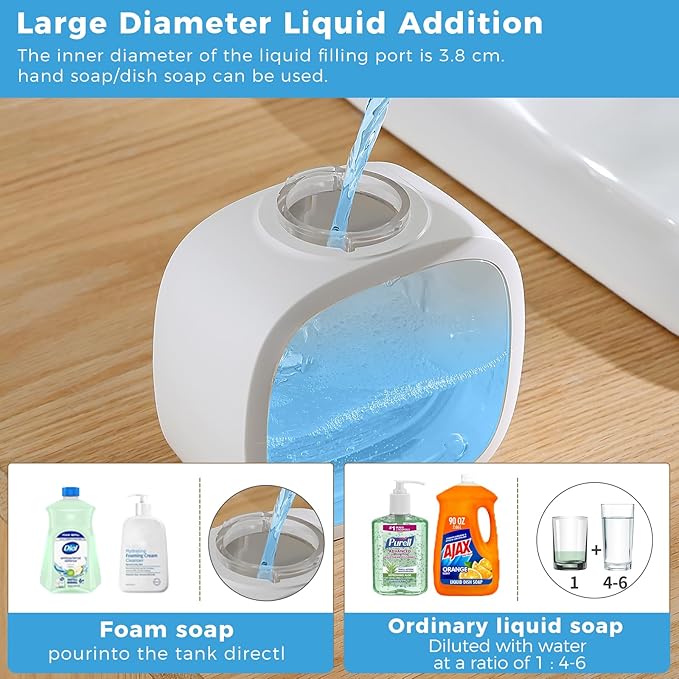 Automatic Foaming Soap Dispenser, 17oz/500ml Touchless Rechargeable