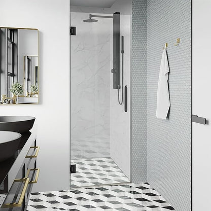 Bathroom Frameless Shower Door 32" W*72" H, 5/16" Clear Tempered Glass Hinged