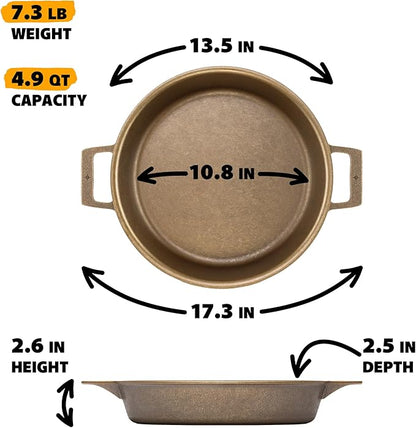 Stargazer 13.5-Inch Cast Iron Skillet | Made in USA, Seasoned, Premium Frying Pan for Grilling, Searing, Baking & More ??Durable Cast Iron with Smooth Cooking Surface