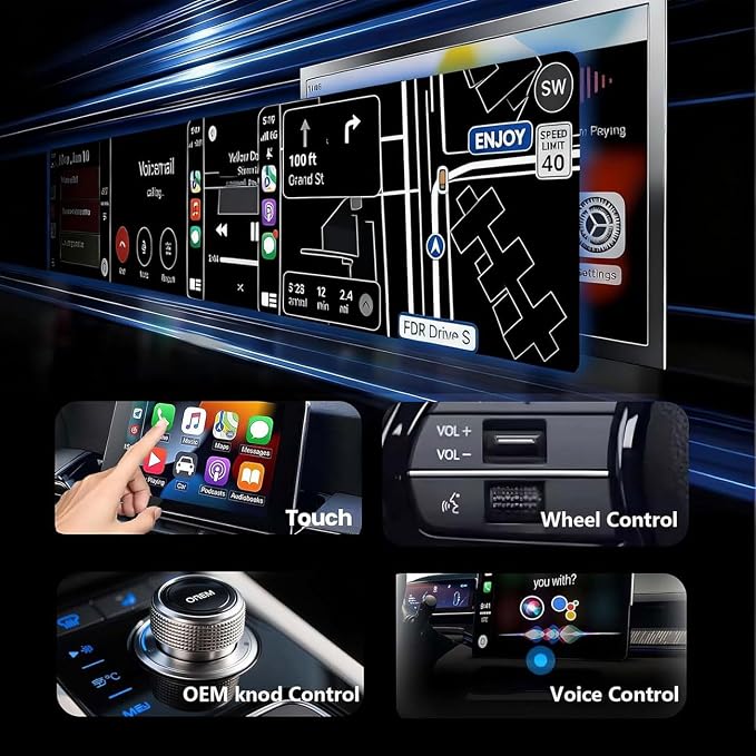 2 in 1 CarPlay Adapter for Vauxhall Insignia 2016 2017 2018 2019 2020 2021 2022 2023, CarPlay Wireless Adapter with Auto Reconnect Fast Pairing Bluetooth Connection Compact USB Dongle