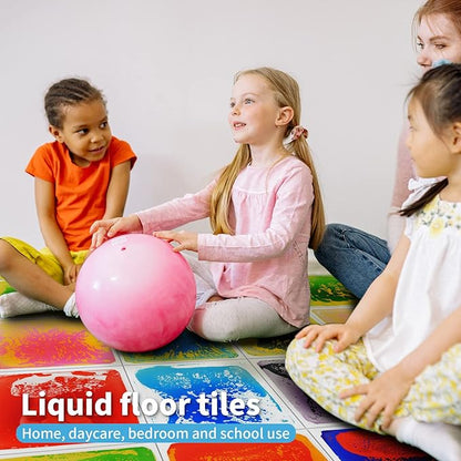 Art3d Liquid Fusion Activity Play Mat for Kids, Pack of 9 Tiles 12" X 12", Multi-Color
