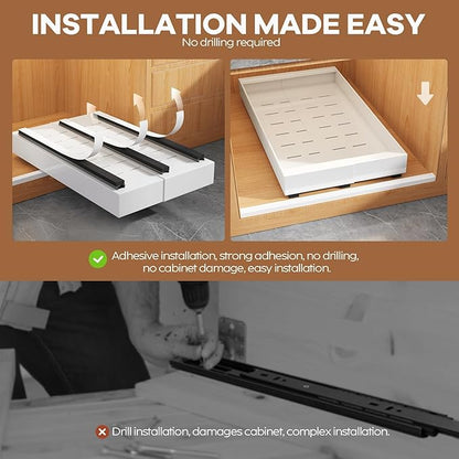 Seinloes 4 Pack Expandable Pull Out Cabinet Organizer 21" Deep