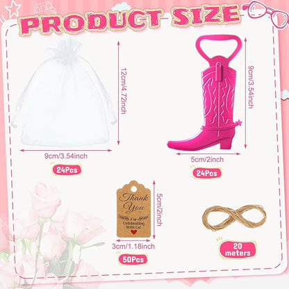 Meanplan 99 Pcs Cowboy Boot Bottle Opener Set Cowgirl Western Derby Wedding