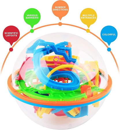 3D Maze Ball with 138 Challenges, Brain Teaser Puzzle Games for Kids and Adults, 3D Mind Games for Hours of Challenging Fun, Road Trip Game and Airplane Activities for Kids