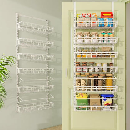 Mefirt Over The Door Pantry Organizer, Wall Mount Spice Rack, Pantry Hanging
