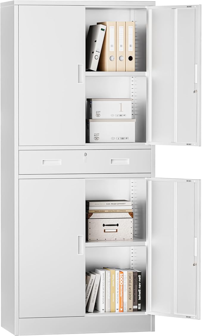 Metal Storage with 1 Drawer, Steel Storage File Cabinet