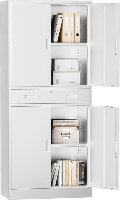 Metal Storage with 1 Drawer, Steel Storage File Cabinet