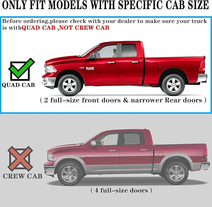 COMNOVA Running Boards Compatible with 2002-2008 Dodge Ram 1500 Quad Cab,2003-2009 Ram 2500 3500 Quad Cab, 6 Inch Black Side Step, Heavy Duty Carbon Steel Step Bars.