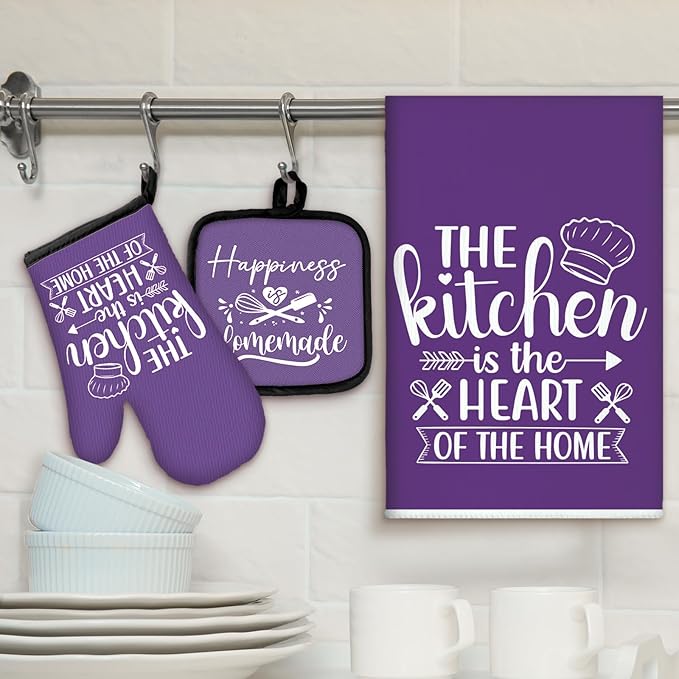 Sratte 6 Pcs Kitchen Decor Accessories Set Farmhouse Towels Pot Holders Oven