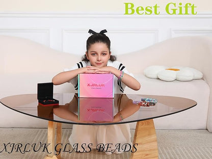 XJRLUK Glass Beads Bracelet Making Kit, 3000 pcs 72 Colors 6 mm Crystal Glass Beads for Jewelry Making, Glass Beads Kits for Beginners DIY Earrings Necklaces Rings Crafts Birthday Gifts