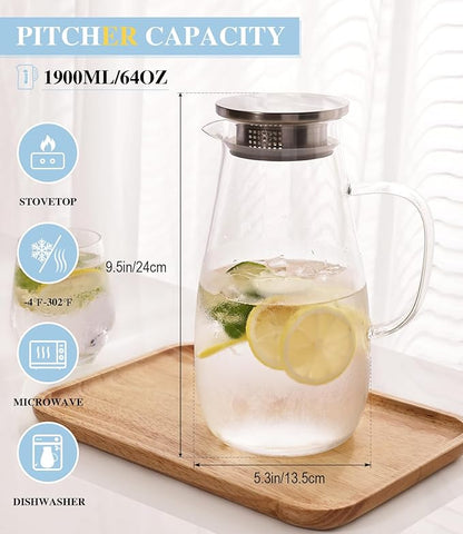 LUNA & MANTHA Glass Pitcher