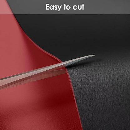Leather Table Cover,1.8mm Thick,40x40 Inch Table Protector,Table Protector for Dining Room Table,Dining Table Cover,Table Cover Protector.(Black+Wine Red,40x40)