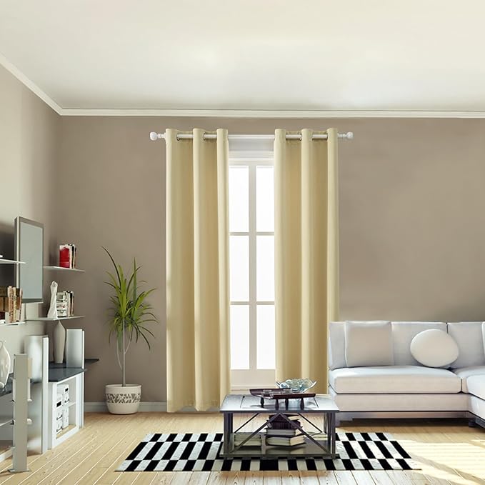 Anytime 100% Blackout Curtain 2 Panels Set, Thermal Insulated Window Drapes