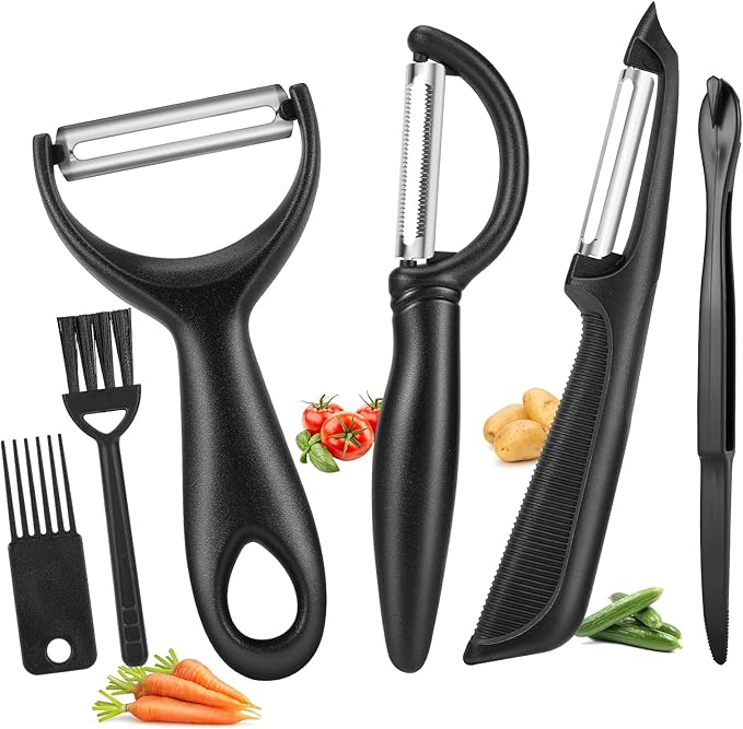 Senbowe Upgrade Potato Peeler for Kitchen, 6PCS Stainless Steel Vegetable Peeler, I and Y Veggie Food Peeler for Apple Fruit Carrot Zucchini Cucumber,Good Grip Makes Peeling Very Easy