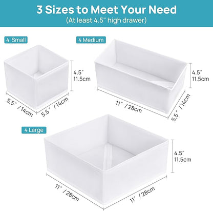 Vtopmart 12 Pack Baby Clothes Organizer, Dresser Drawer Organizer