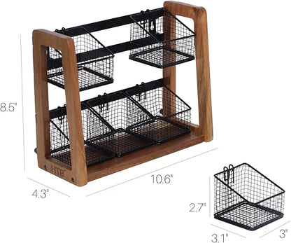 HTB 2 Tier Tea Organizer for Tea Bags, Tea Bag Holder