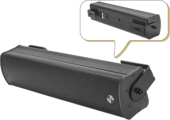 Sound Town Weatherproof Compact Aluminum Line Array Column Speaker