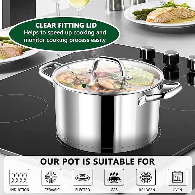 P&P CHEF 8 Quarts Cooking Stock Pot