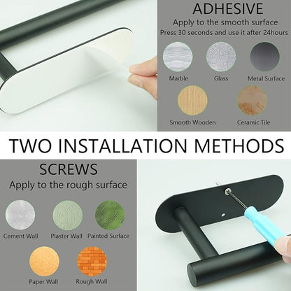 Paper Towel Holder with 2 Hooks-Under Cabinet Paper Towel Holder
