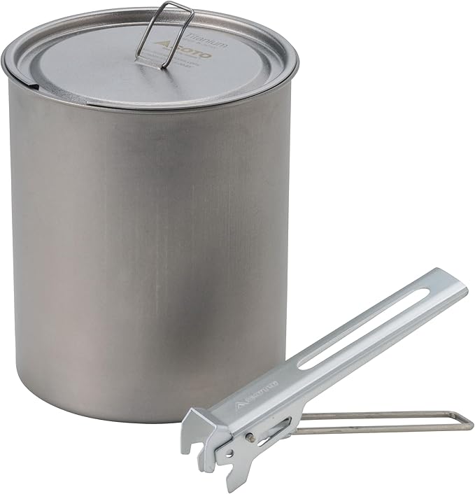 SOTO Titanium Pot, Ultralight Backpacking Pot with Lifter for Camping Hiking, Backpacking, Outdoor & Picnic (750ml)