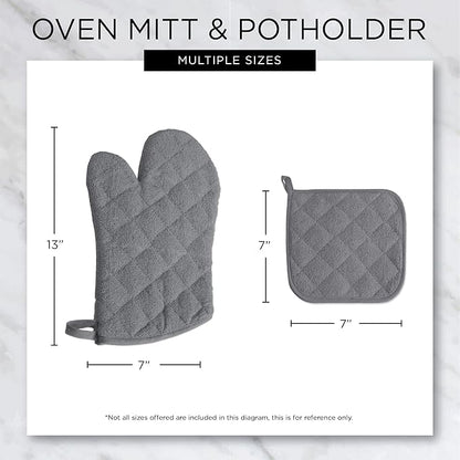 DII Basic Terry Collection Quilted 100% Cotton, Stonewash Blue, 3 Piece