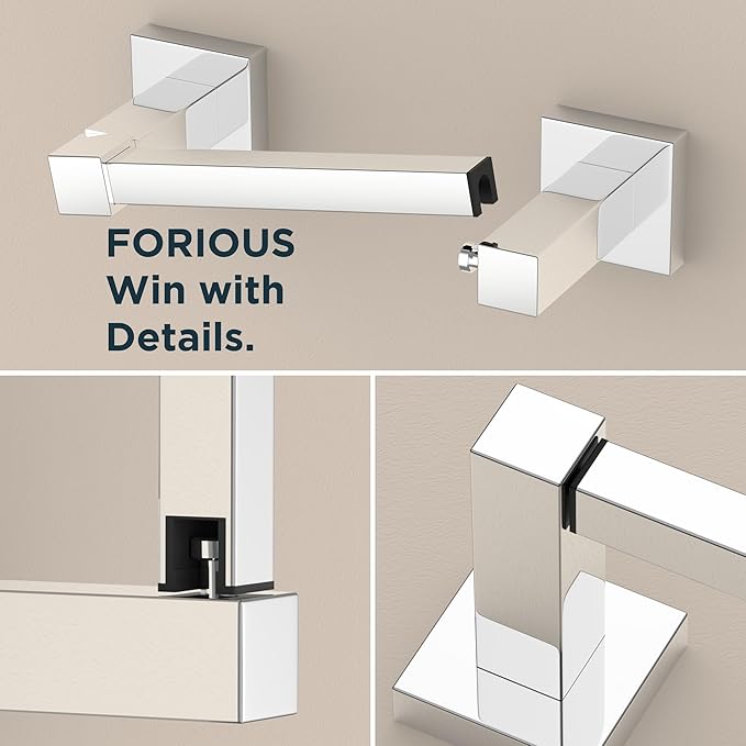 FORIOUS Toilet Paper Holder Wall Mount and Hand Towel Ring Set, SUS 304