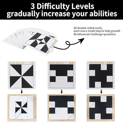Brain Teaser Puzzles, Block Puzzle, Battle Blocks Game, 40 Challenge, Teens, IQ Test Mind Puzzle Toys, Birthday Gifts for Adult, Best Gifts