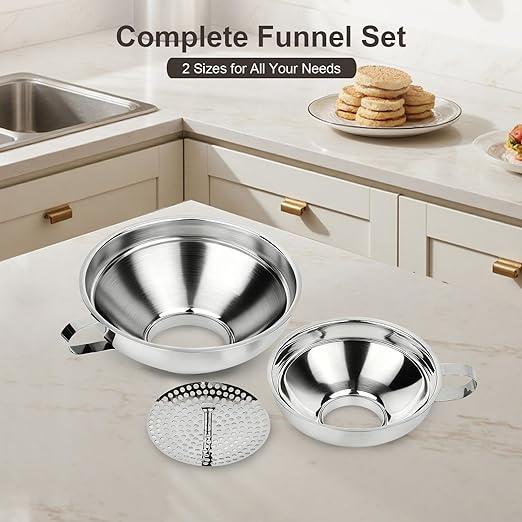 Canning Funnel with Strainer, Wide Mouth Canning Funnels