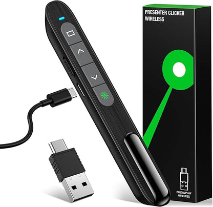 2 in 1 USB Type C Rechargeable Presentation Clicker