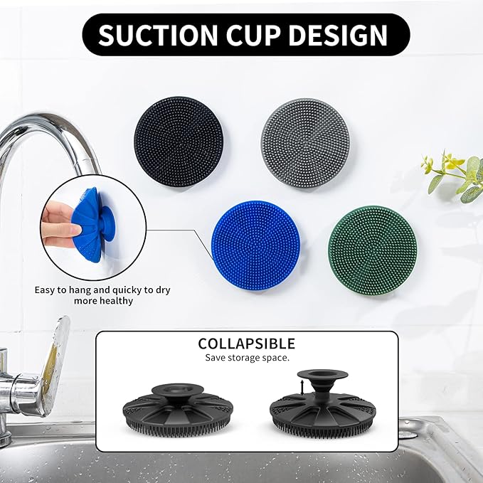 Silicone Sponge, BEAUTAIL Non-Scratch Scrub Sponges