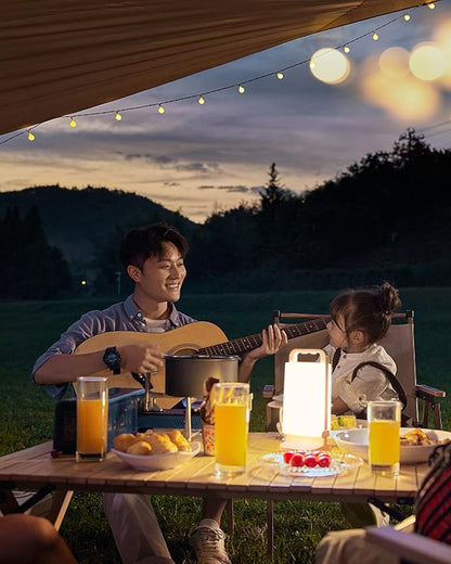 Solar Camping Lantern 6000mAh, USB Rechargeable Camping Light & Power Supply, Dimmable LED Night Lamp with Up to 80Hrs Runtime, Survival Gear for Emergency, Hurricane, Hiking & Outdoor, Indoor Use