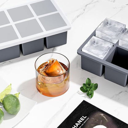 Large Ice Cube Tray for Whiskey: FDDBI Big Square Ice Cube Maker for Cocktail