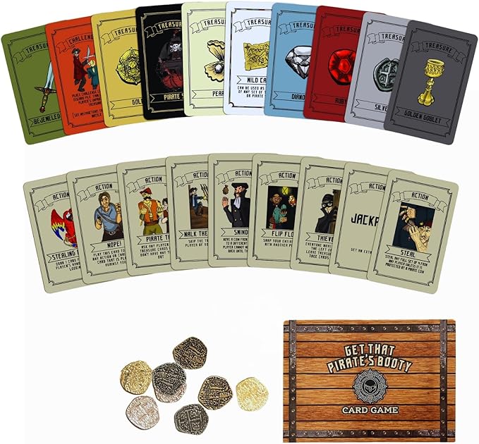 Get That Pirate's Booty Card Game, Fun 2-6 Player Family-Friendly Card Game for Adults, Teens, & Kids a Fun Pirate Themed Game and Good Stocking Stuffers Gift Ideas