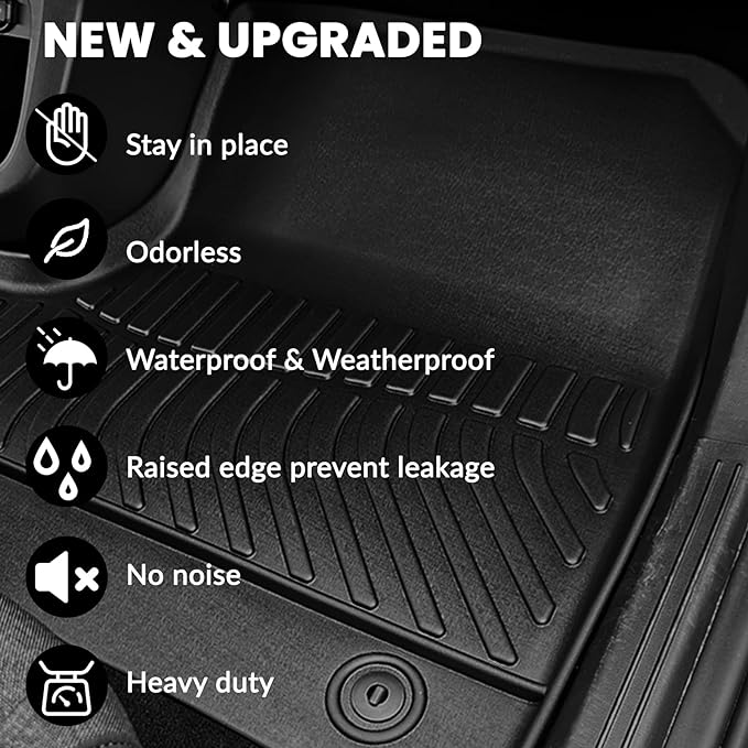 Auxko All Weather Floor Mats for Toyota Corolla Cross FWD Gas & AWD Hybrid 2026 2025-2022 TPE Liner Corolla Cross Accessories All Season Guard Odorless Anti-Slip Floor Mats