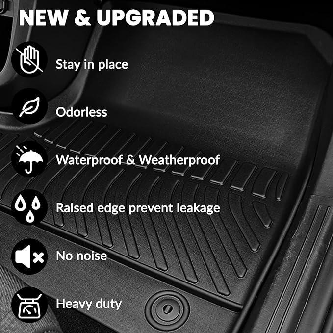 All Weather Cargo Mat Fit for 2011-2023 Dodge Charger & Chrysler 300 TPE Rubber Cargo Liner Solterra Accessories All Season Guard Odorless Anti-Slip Cargo Tray Black