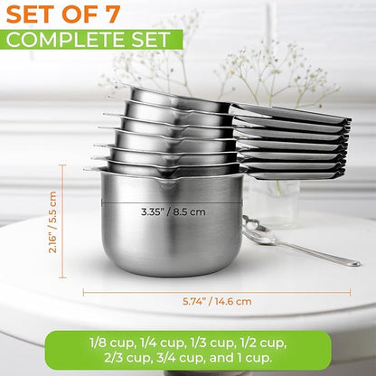 Spring Chef Magnetic Stainless Steel Measuring Cups, Kitchen Tools