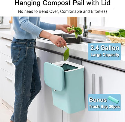 Tiyafuro 2.4 Gallon Kitchen Compost Bin