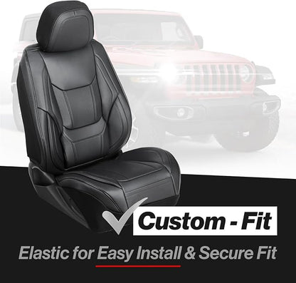Coverland Custom SUV Car Seat Covers Full Set for [2023-2026 Genesis GV60, GV70] - Protector Car Seat Cover Water Resistant Leather Memory Form Back Support Seat Cushion [Full Set-Black]
