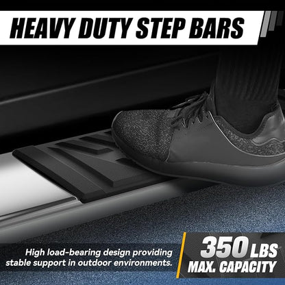 Auto Dynasty Running Boards for 2015-2024 Ford F-150, 2017-2024 F-250 F-350 Super Duty Super Cab, Stainless Steel Side Step Rail Nerf Bars, 6.5" Step Bars, Chrome