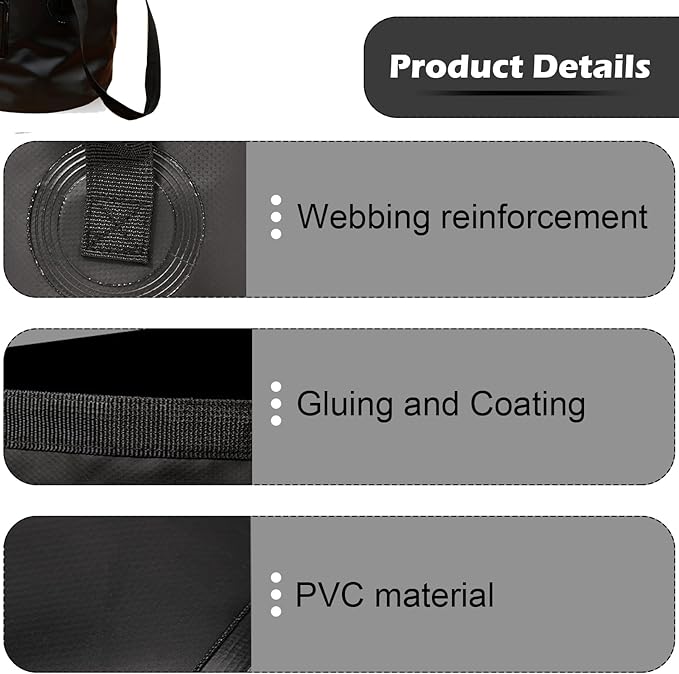 Collapsible Bucket with Handle, Lightweight Folding Water Container, Portable Collapsible Bucket for Fishing, Camping, Hiking, Backpacking, Outdoor Survival, Car Washing Black 20L
