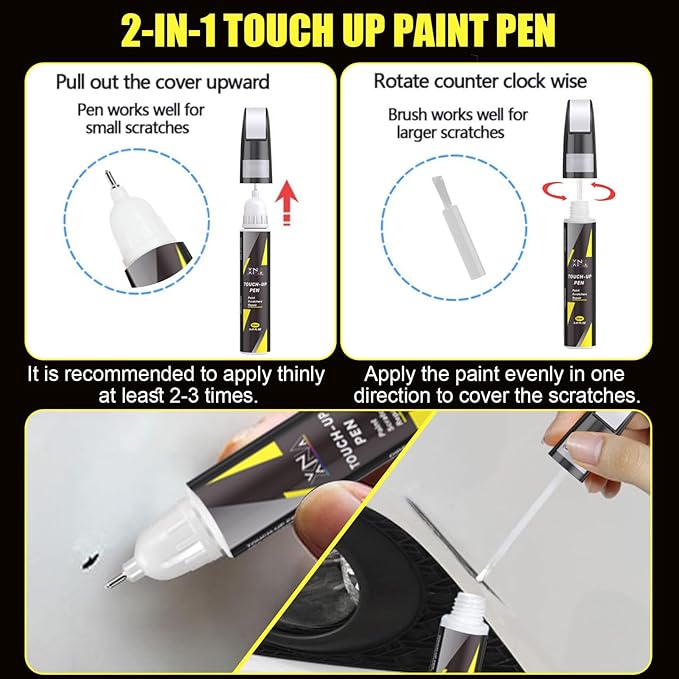 XNA White Gold Metallic(LR7L/7B) for Volkswagen Touch Up Paint, Car Scratch Remover for Nicks and Chips Repair, 2-In-1 Quick & Easy Fix Car Scratch Repair Kit with Exact Color-Matched