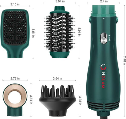 IG INGLAM Hair Dryer Brush, 4-in-1 Detachable Blow Dryer Brush, Ionic Diffuser